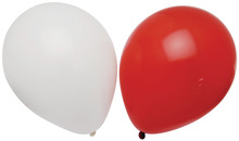 Balloner 23 cm 12 stk. rød/hvid